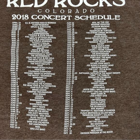 Red Rocks Colorado 2018 Concert tshirt - Picture 4 of 5